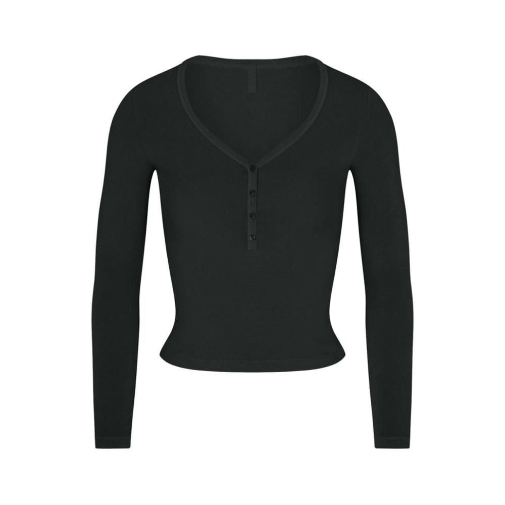 NWT - SKIMS Vintage Long Sleeve Cropped Henley (Sold Out)